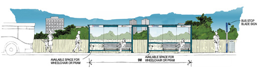 An image of a premium bus stop